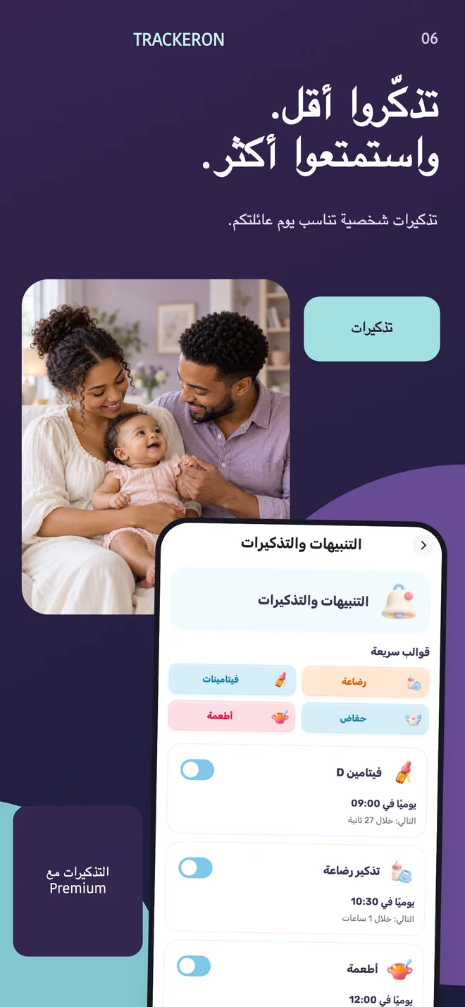 Trackeron — التذكيرات