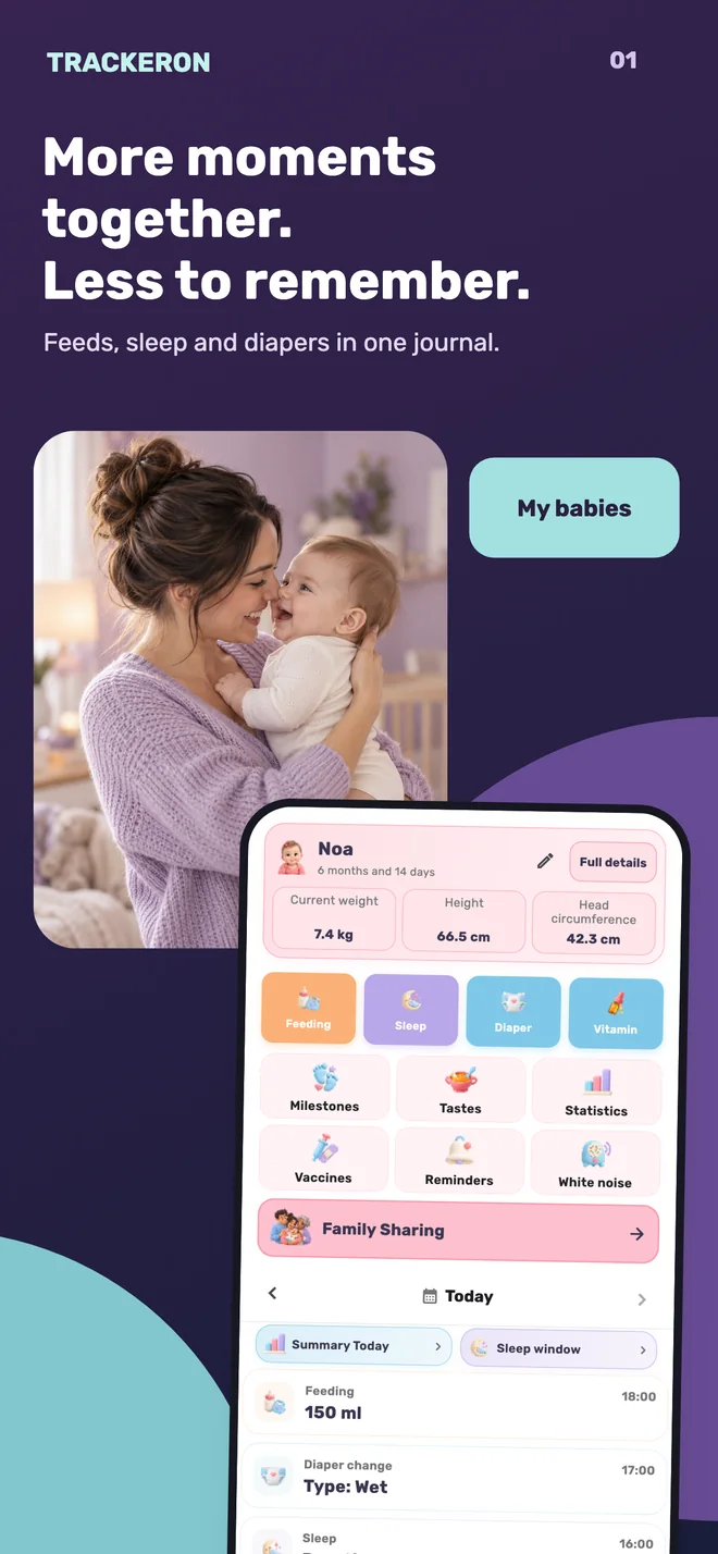 Trackeron — Daily baby log